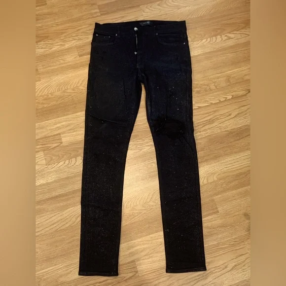 AMIRI Jeans Amiri Silver Glitter Jeans Poshmark